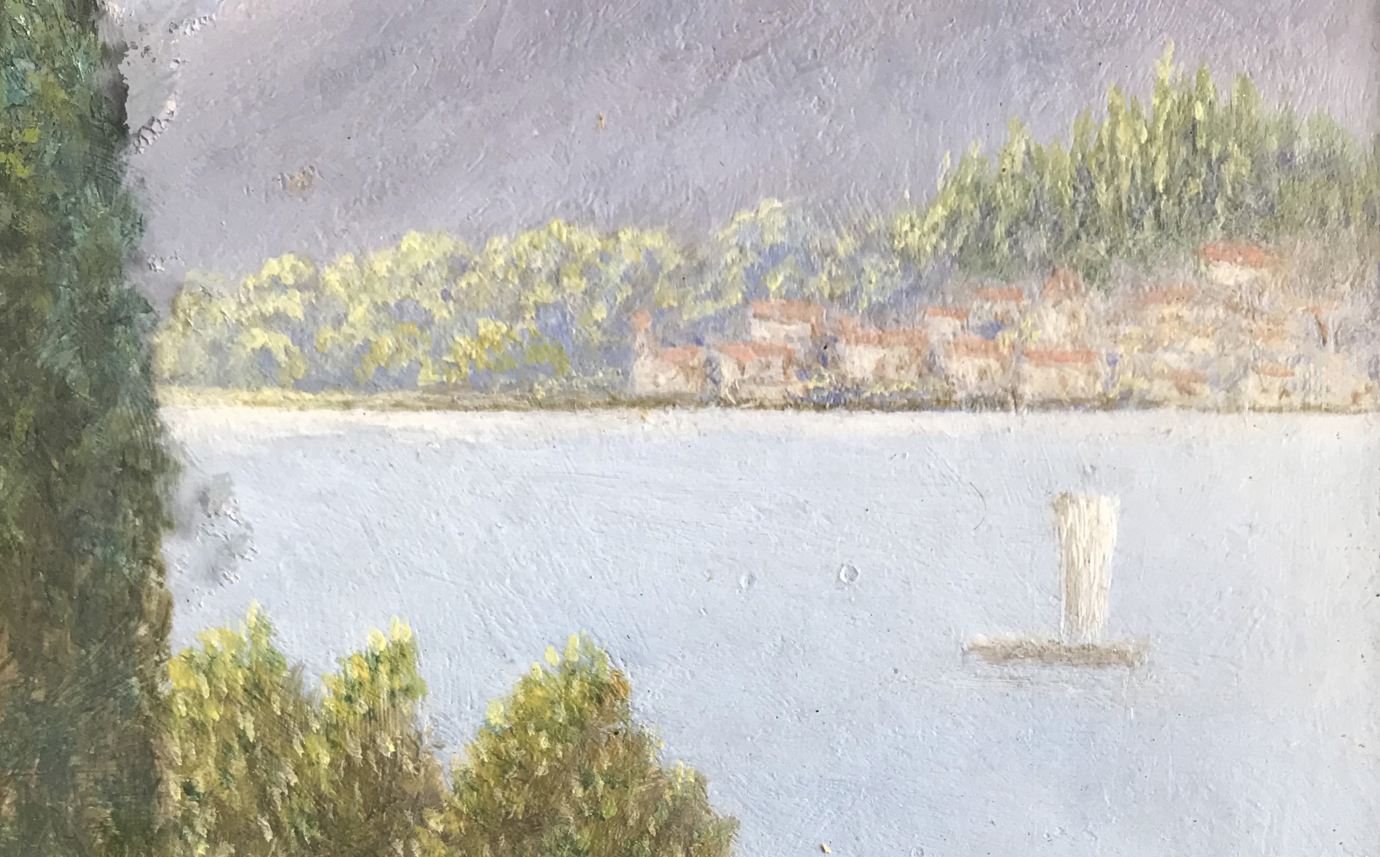 Detail of Painting of Lake Como by Joseph K Norton, a 1924 wedding present to EWP and HCP