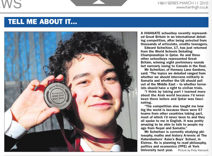 Article from the Hamstead & Highgate Express, 11-3-2010